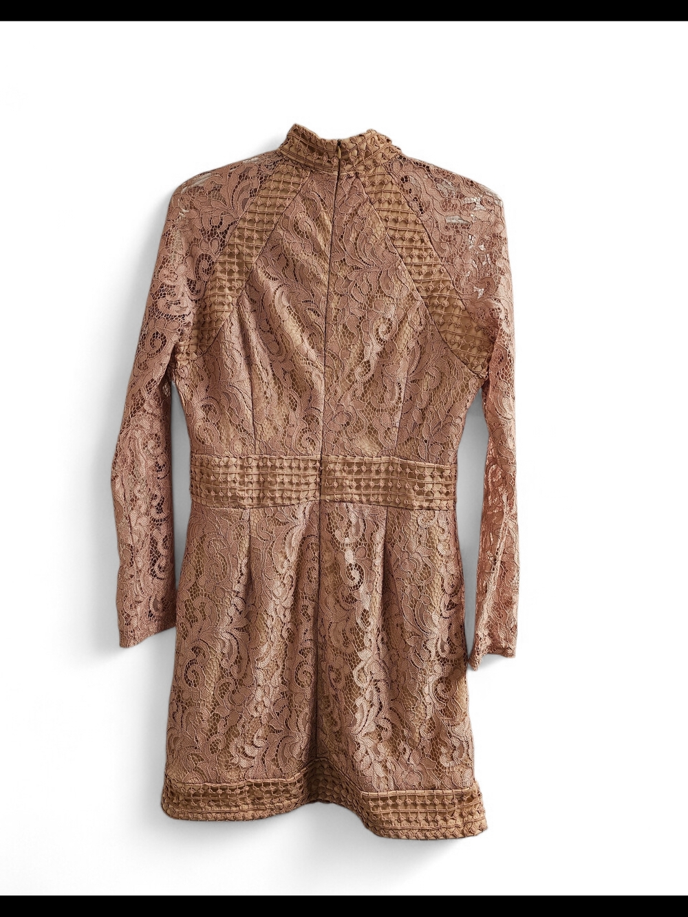 Pretty Little Thing Dusty Rose Lace Long Sleeve Dress - Picture 2 of 3